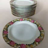 11 assiettes à dessert Raynaud vintage