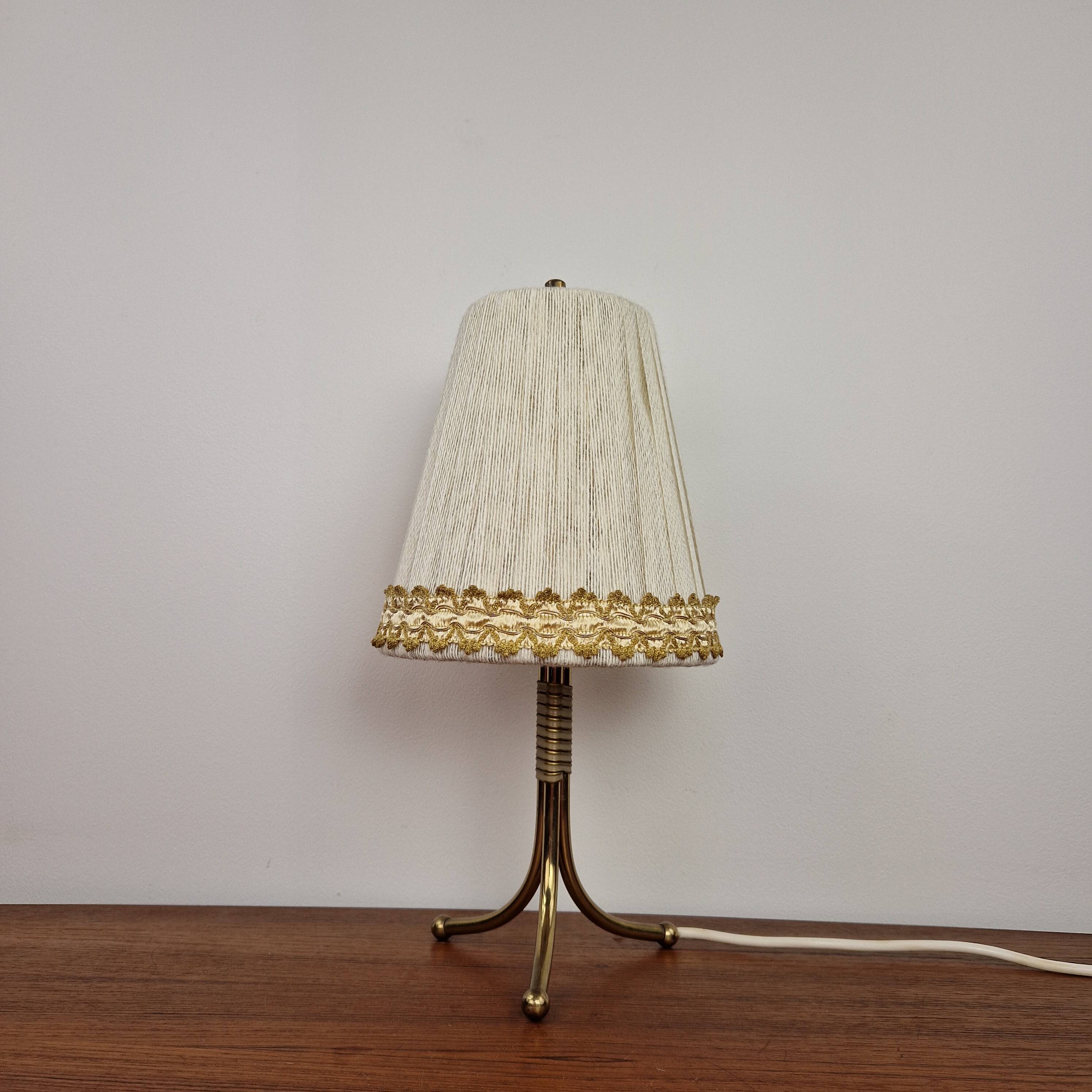 Rockabilly Brass Tripod Table Lamp, 1950s