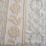 Old embroidery and crochet bedspread