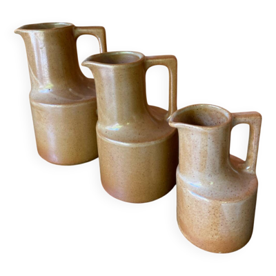 Ensemble de 3 pichet en grès de Brenne