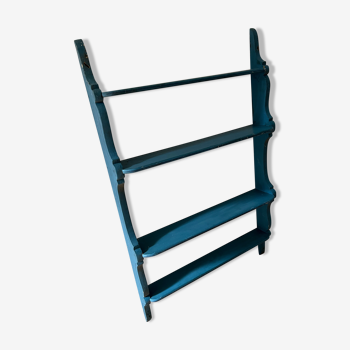 Blue wooden wall shelf