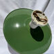 Antique wall lamp with an enamelled metal shade and porcelain.