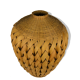 Rattan vase and braided bamboo leaves