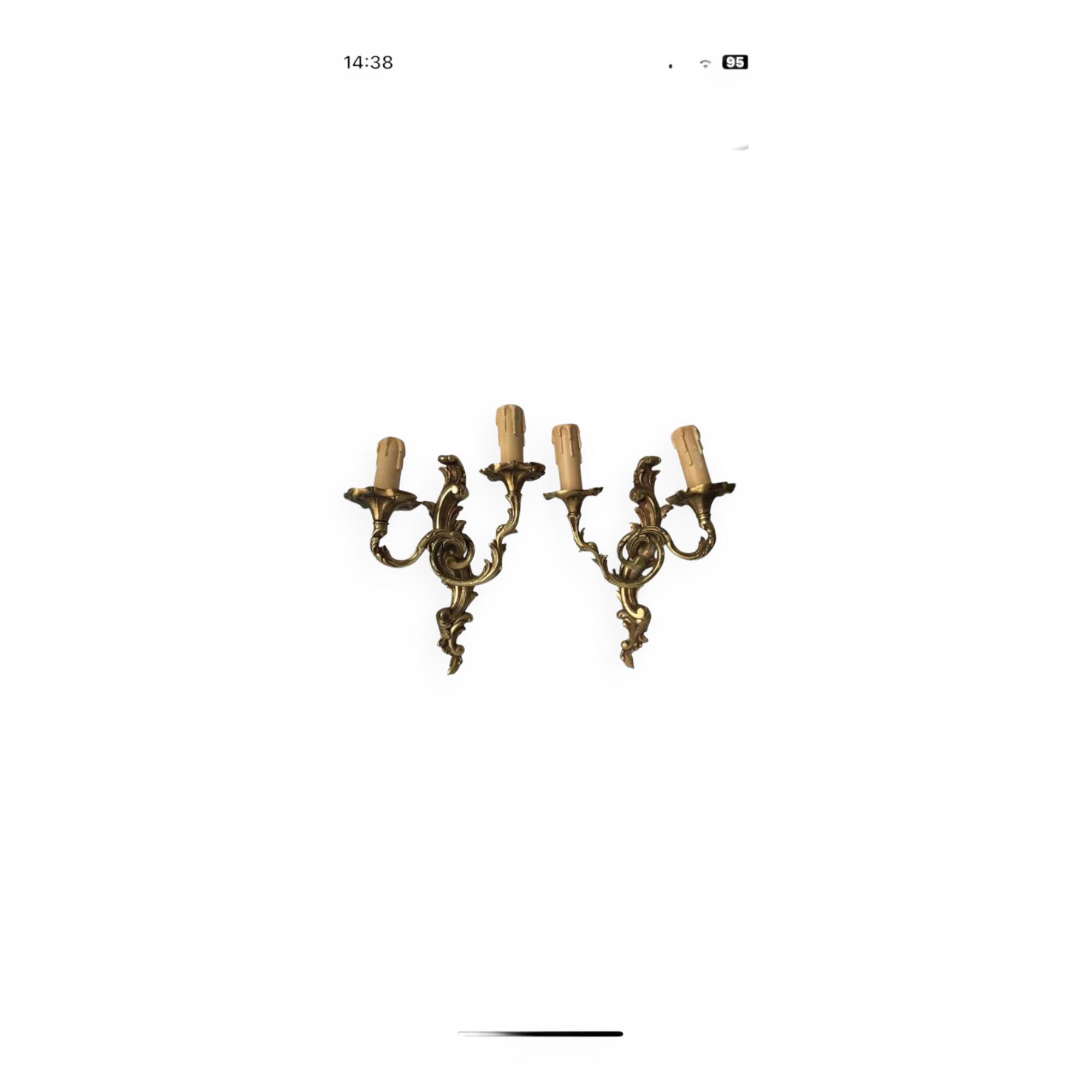 Pair of bronze wall sconces