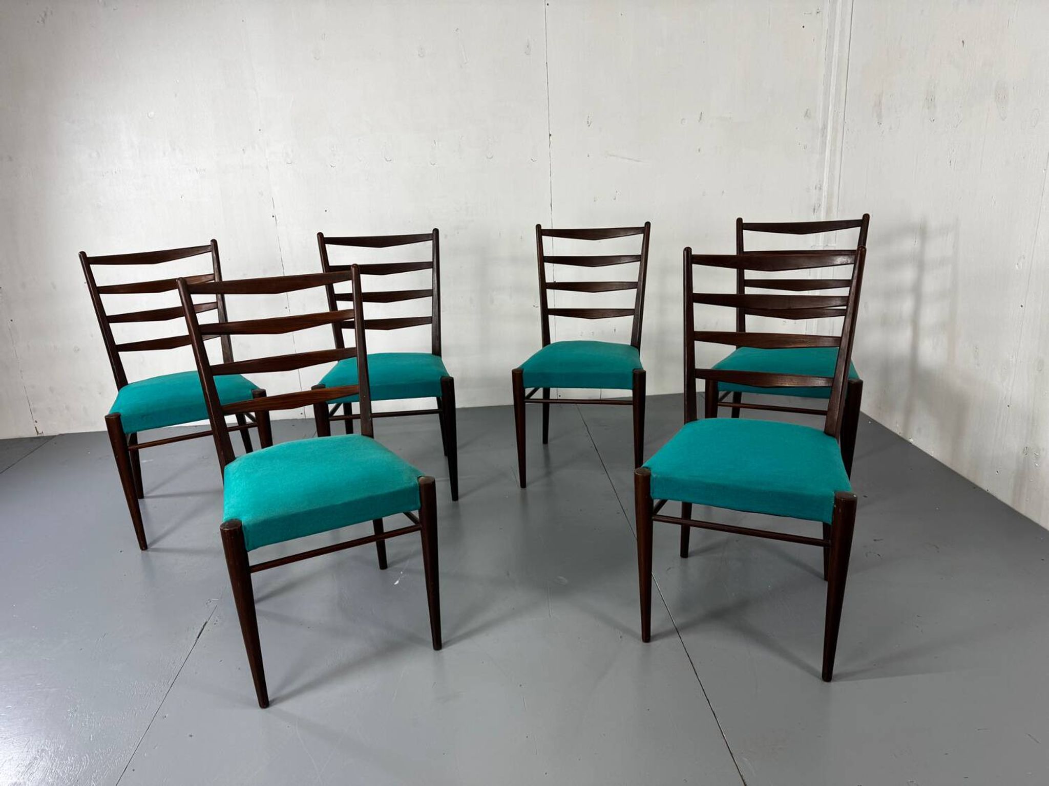 Mid-century modern Danish teak dining chairs from the 1950s, set of 6.