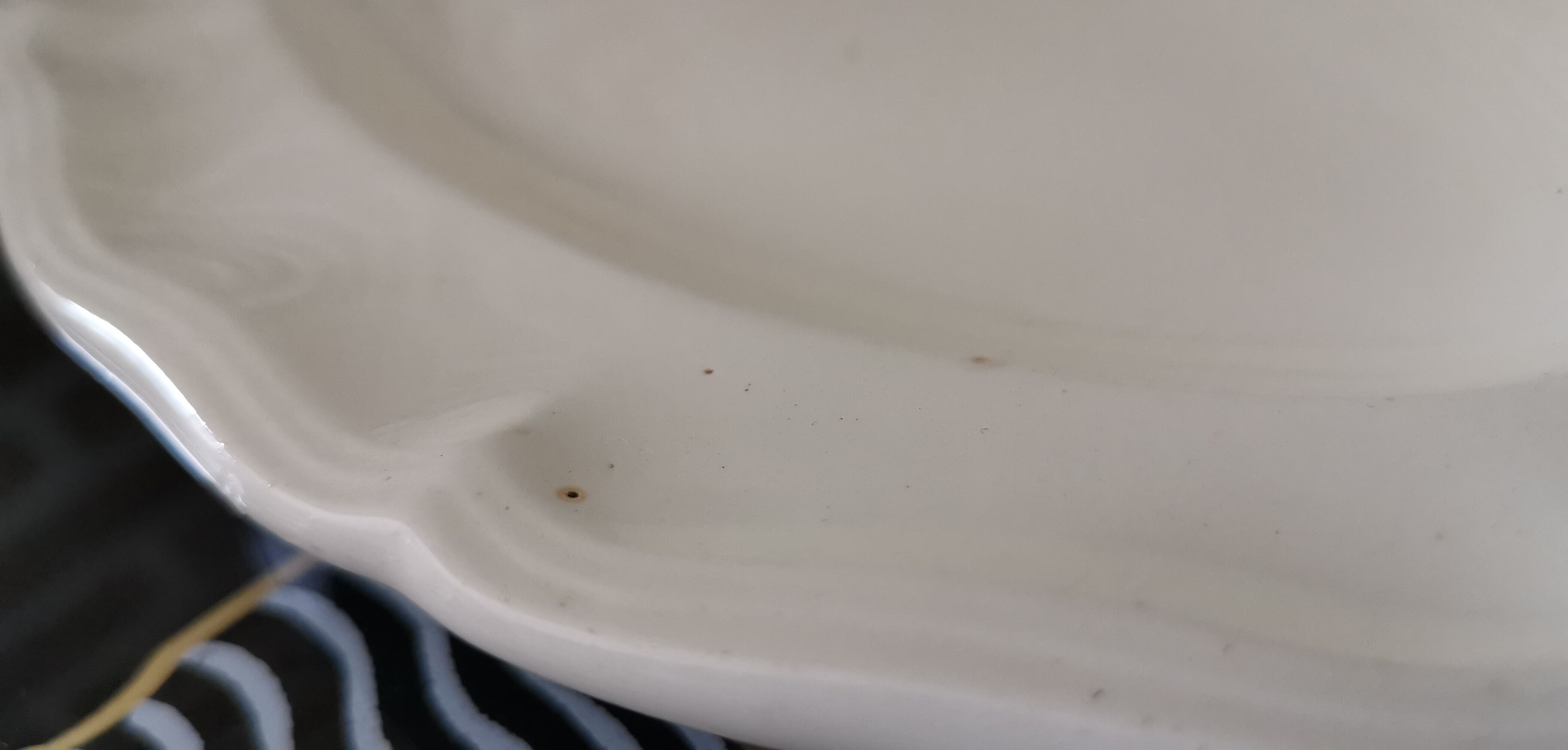 2 oval raviers Sarreguemines solid ivory color