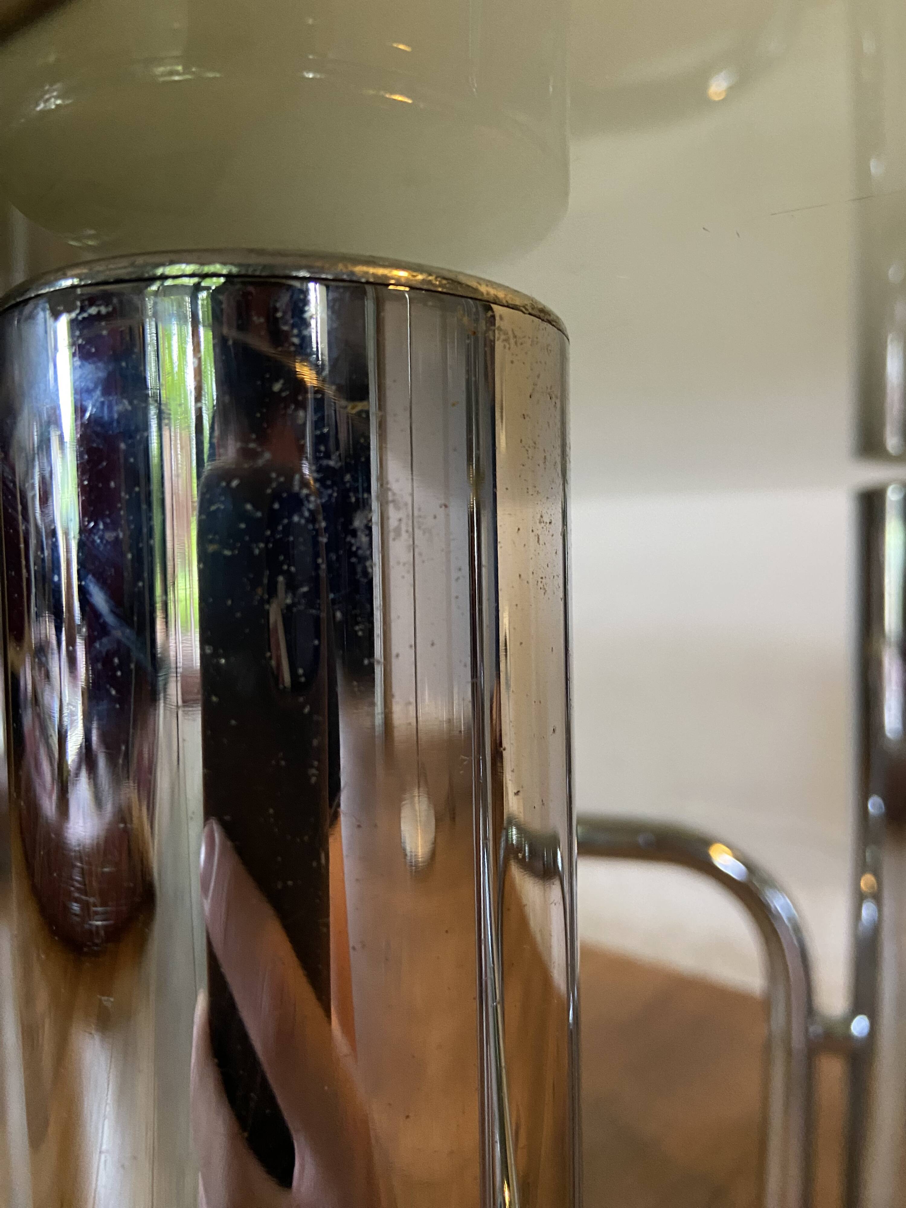 70s chrome and oval smoked glass coffee table