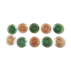 Set of 10 vintage Arcopal glass dessert plates green and orange