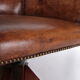 Sheepskin leather desk chair with wooden swivel base, 1970