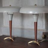 Pair of tripod lamps, 1950s design, bedside lamp, decor.