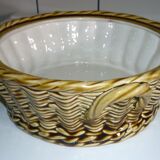 Sarreguemine ceramic cake dish imitating braided basket