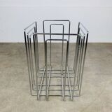 Chrome metal magazine rack by Willi Glaeser for TMP, 1980s.