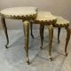 Set of 3 vintage nesting tables in onyx / side tables