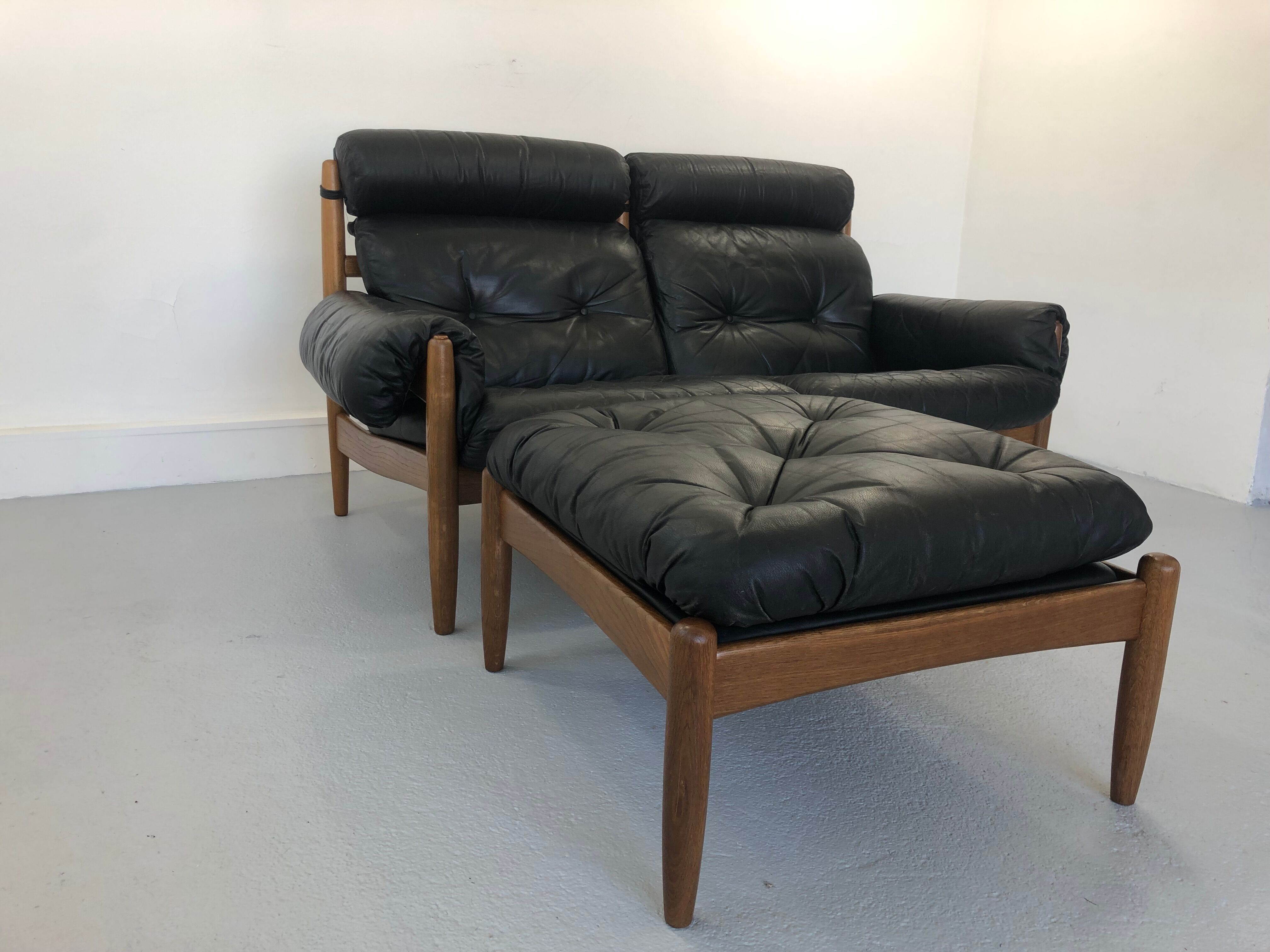 Sofa and Pouffe by E. Merthen, Ire Møbler, Sweden, 1960s