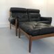 Sofa and Pouffe by E. Merthen, Ire Møbler, Sweden, 1960s