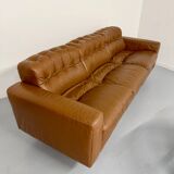 Vintage 1970s De Sede DS-40 camel leather 3-seater sofa