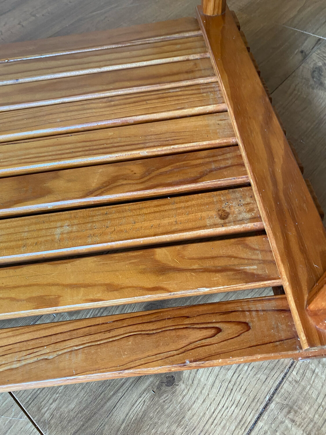 Pine slatted coffee table