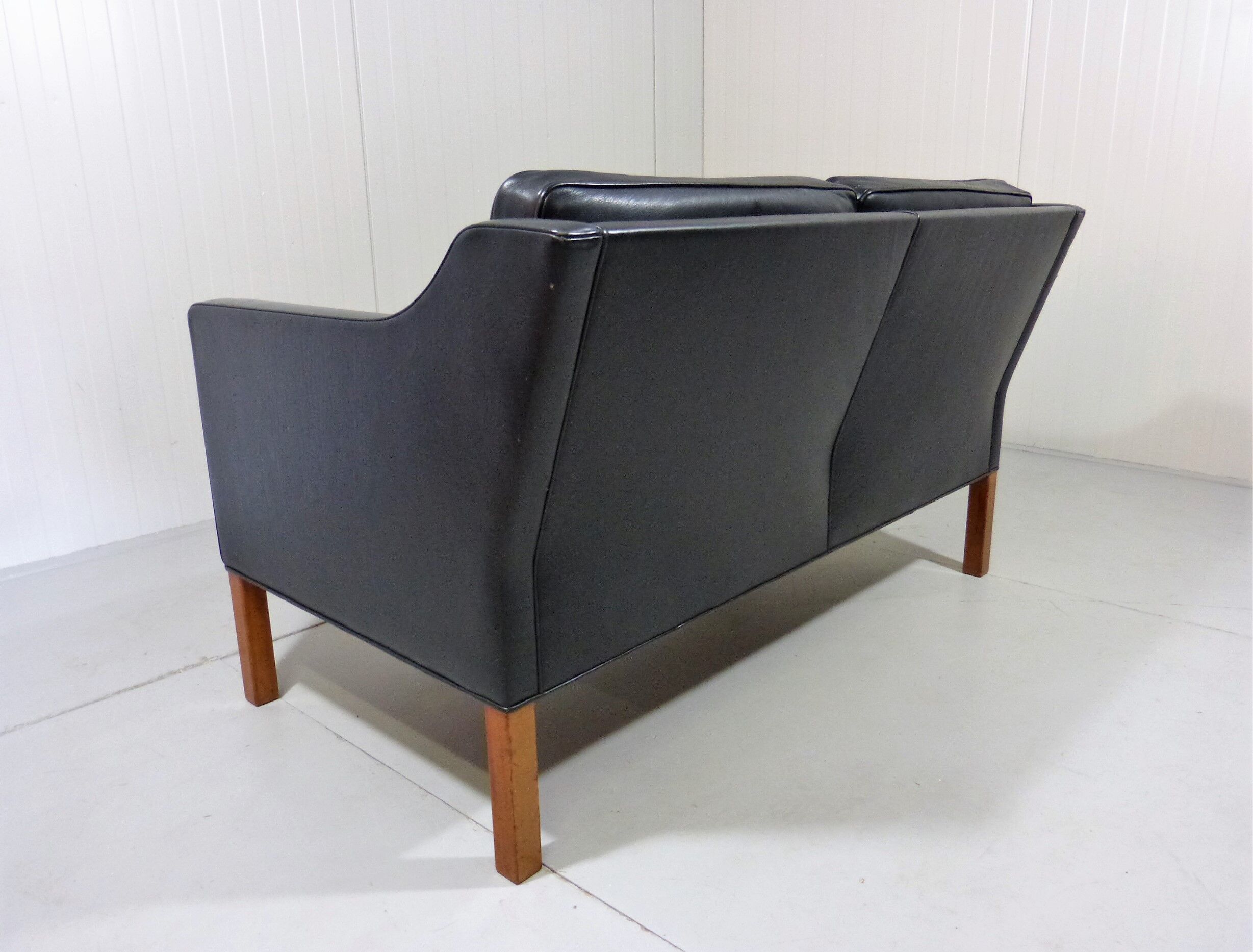 Black leather sofa by Børge Mogensen for Fredericia, Denmark