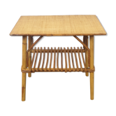 Bamboo side table with two trays