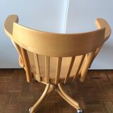 Fauteuil bureau bois Radomsko Zmg Pologne 1950 vintage