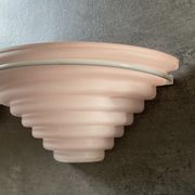 Pair of vintage frosted glass wall lamps 70s-80s