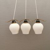 Old chandelier/hanging lamp with three light sources. Danish, design