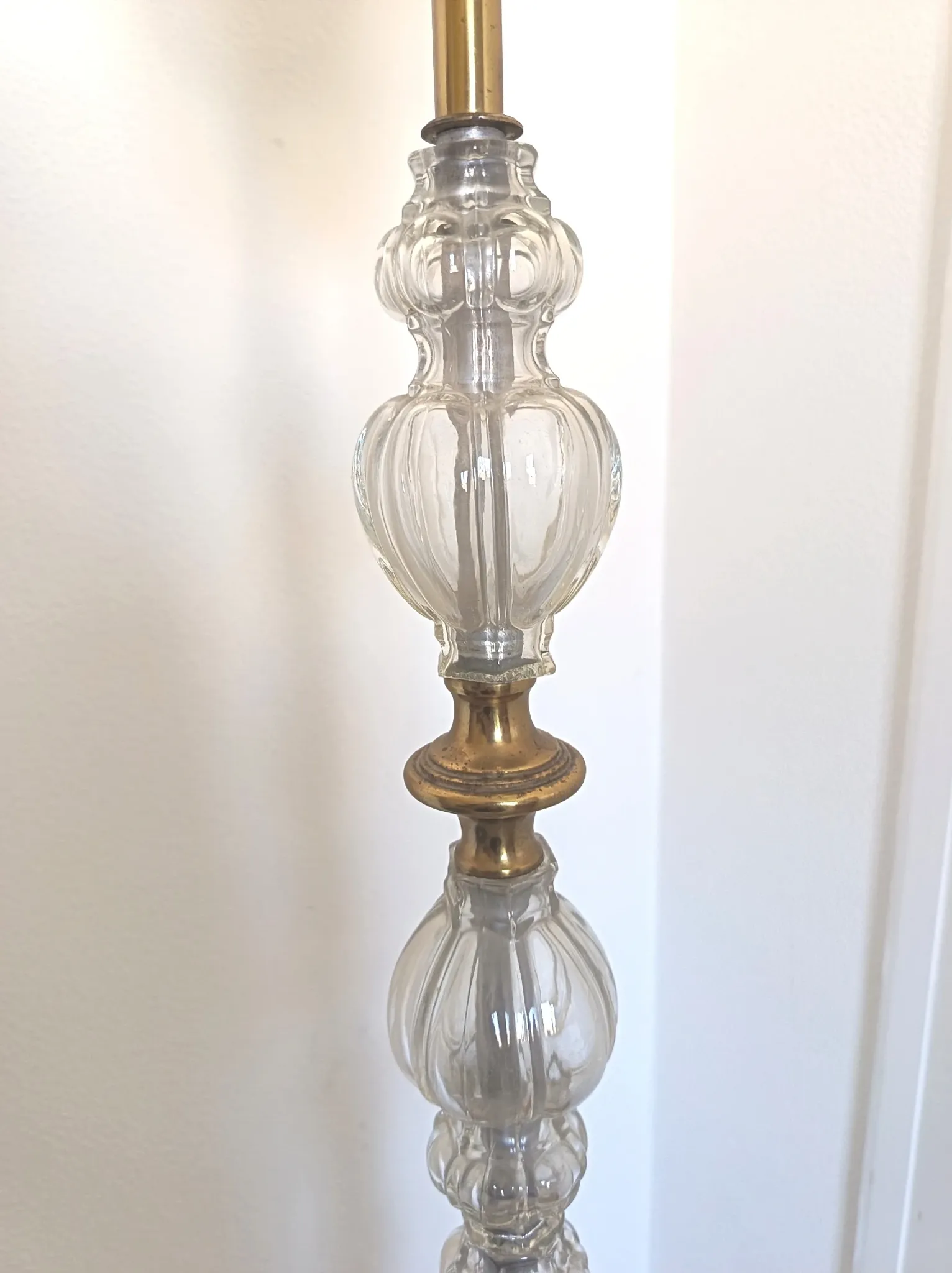 Bronze and glass floor lamp