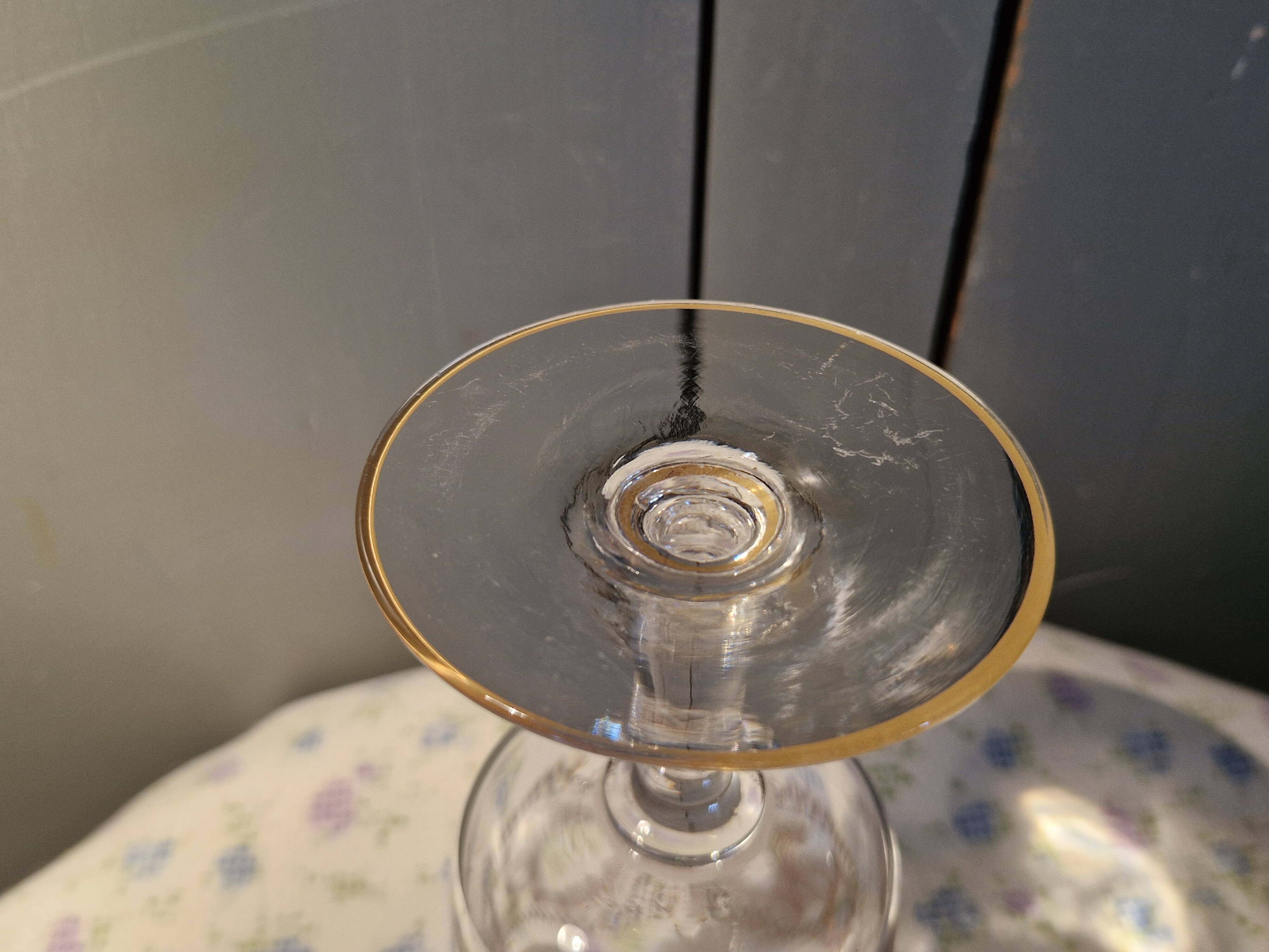 Baccarat glass model engraving 3458 enhanced with fine gold - 13.4 cm