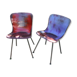 Deux chaises Pagholz Elmar Flototto modèle 15074 design de 1956
