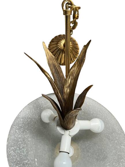 Glass and gold metal pendant light