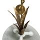 Glass and gold metal pendant light