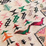 Tapis kilim marocain avec motifs animaux et géométriques 95x145 cm