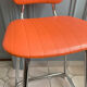 Duo of chair and stool 1970 orange and chromes