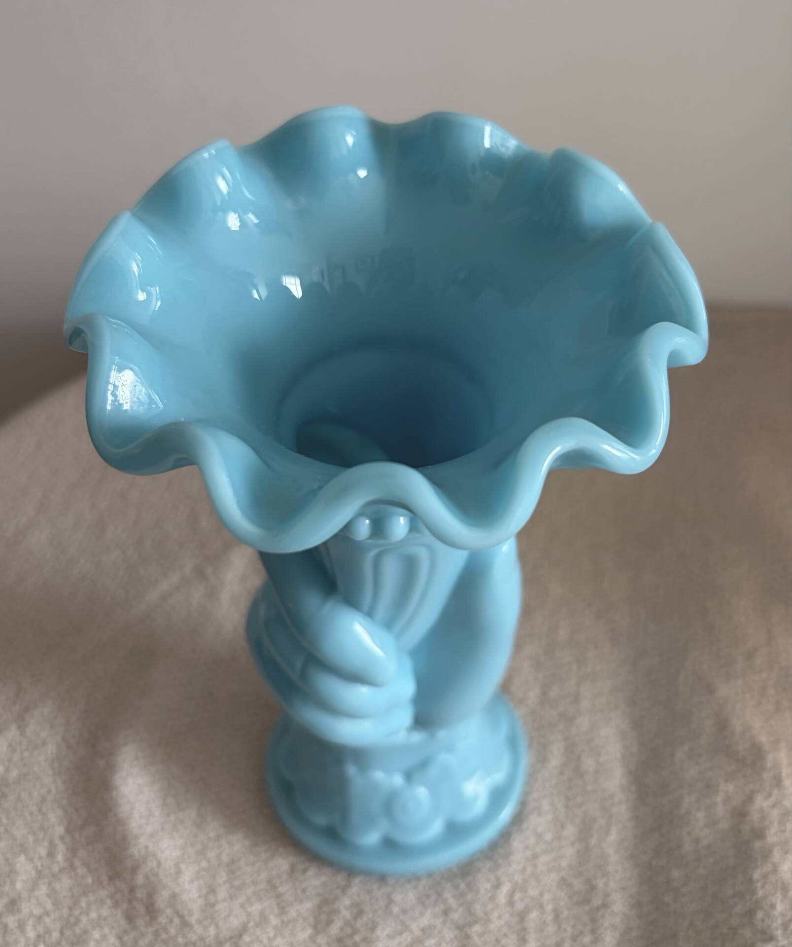 Antique Blue Opaline Hand Vase – Portieux Vallerysthal
