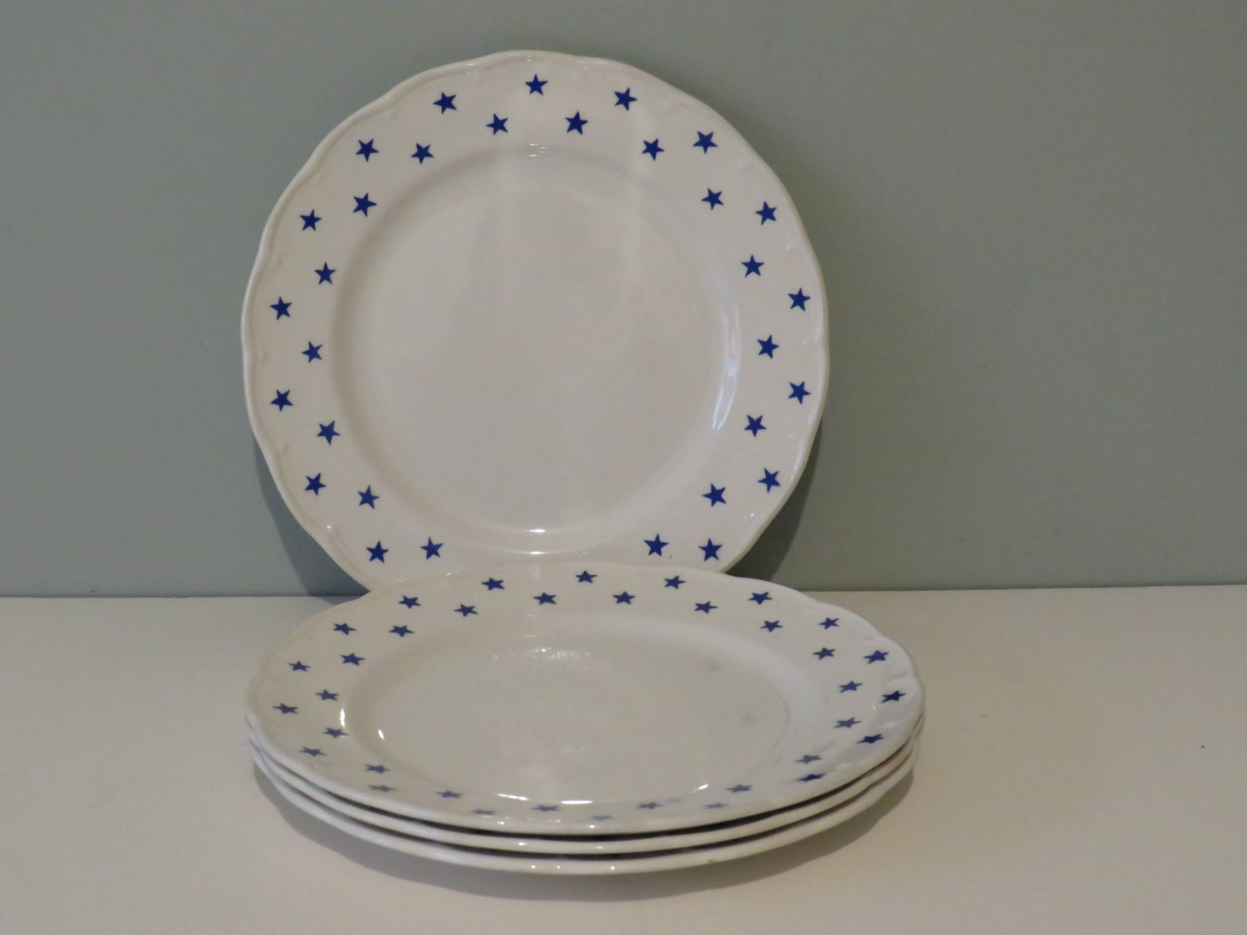 Set of 4 flat plates, Boch la Louvière Belgium 1960s