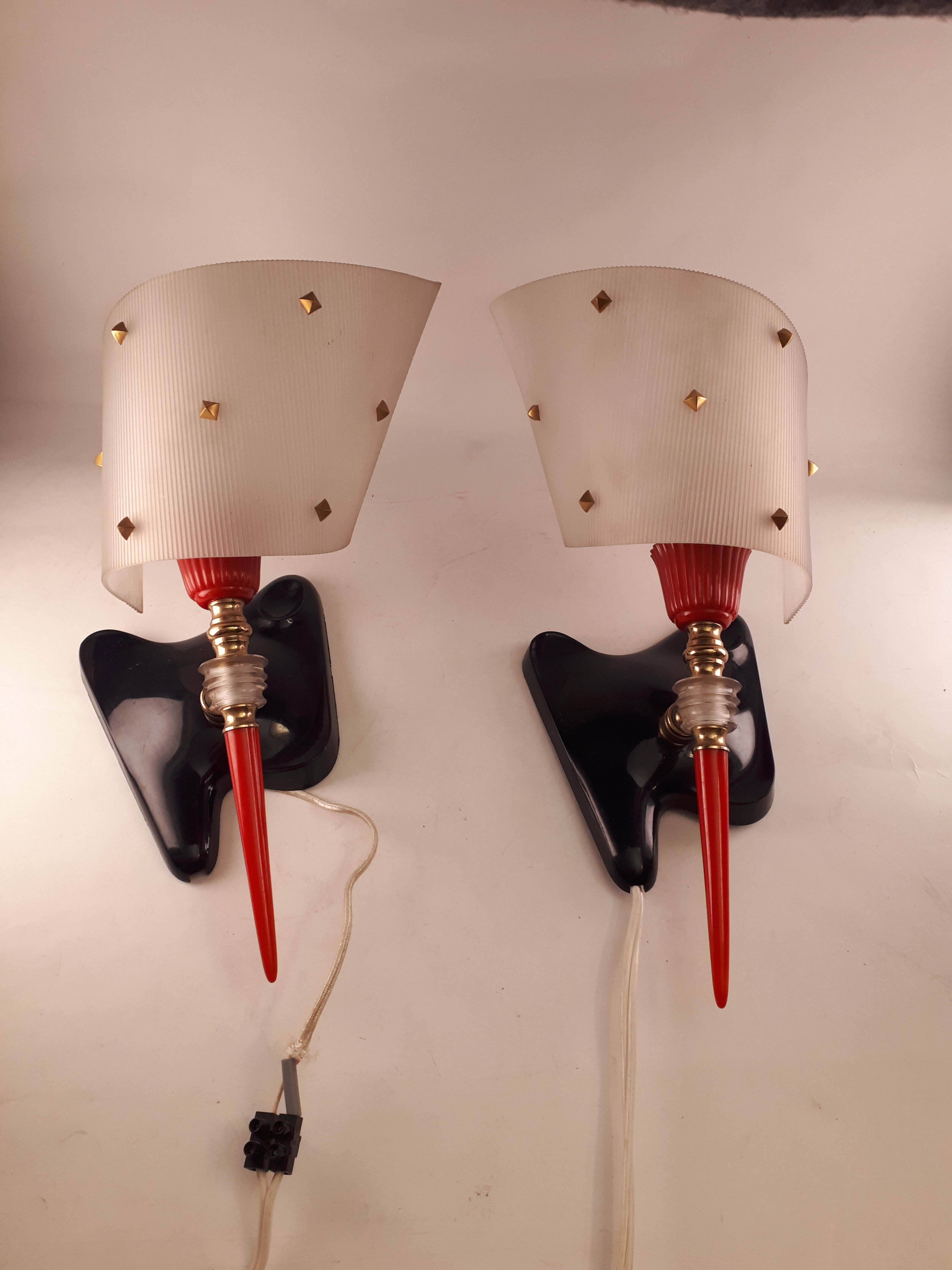 Pair of wall lamps 1950s