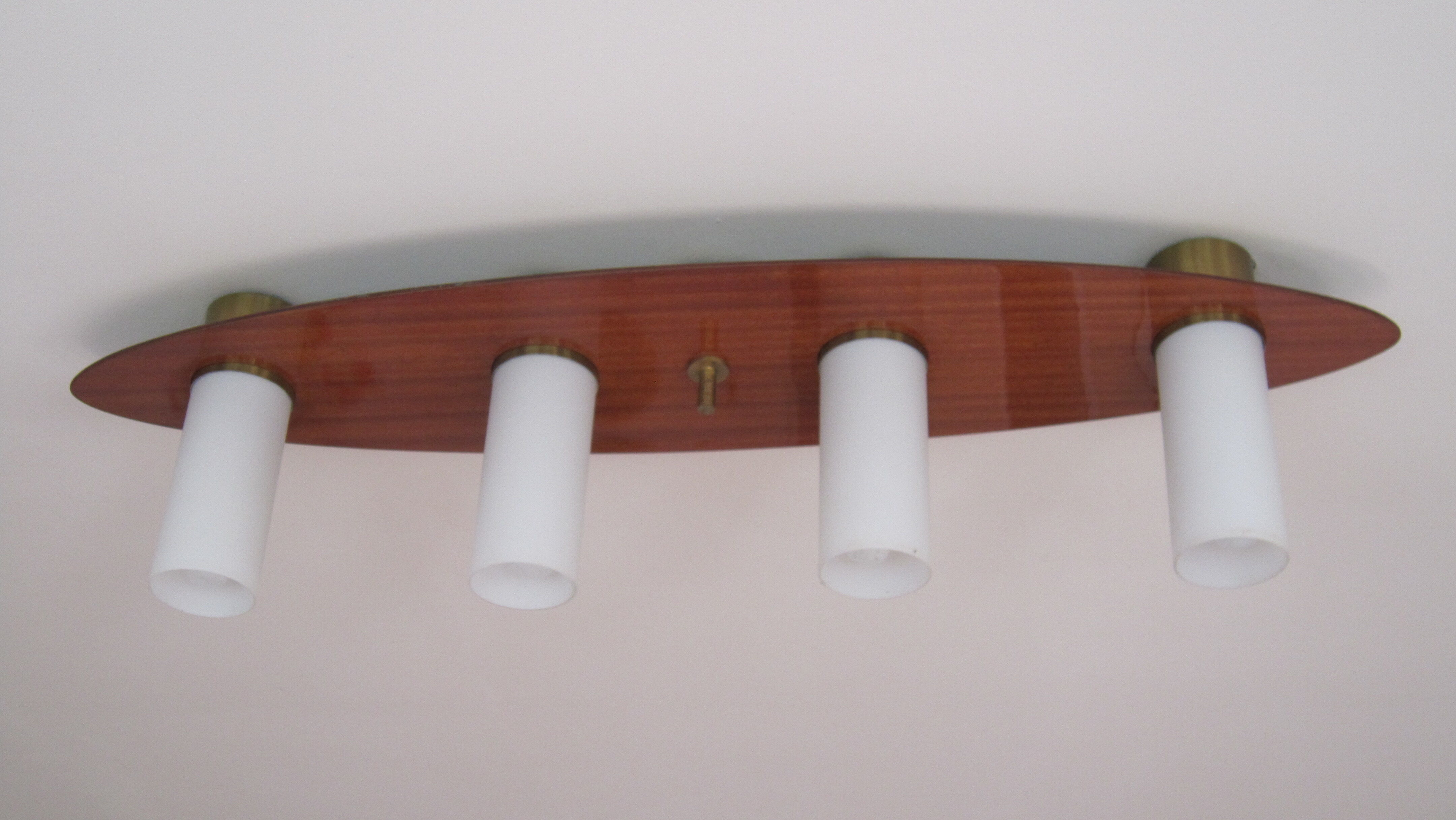 Authentic vintage ceiling lamp with opaline tube