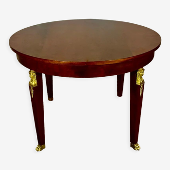 Empire style round table in mahogany