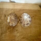 Shell and brass pill box