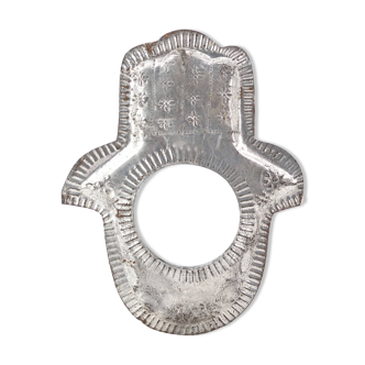 Miroir Marocain en métal en forme de main, années 70