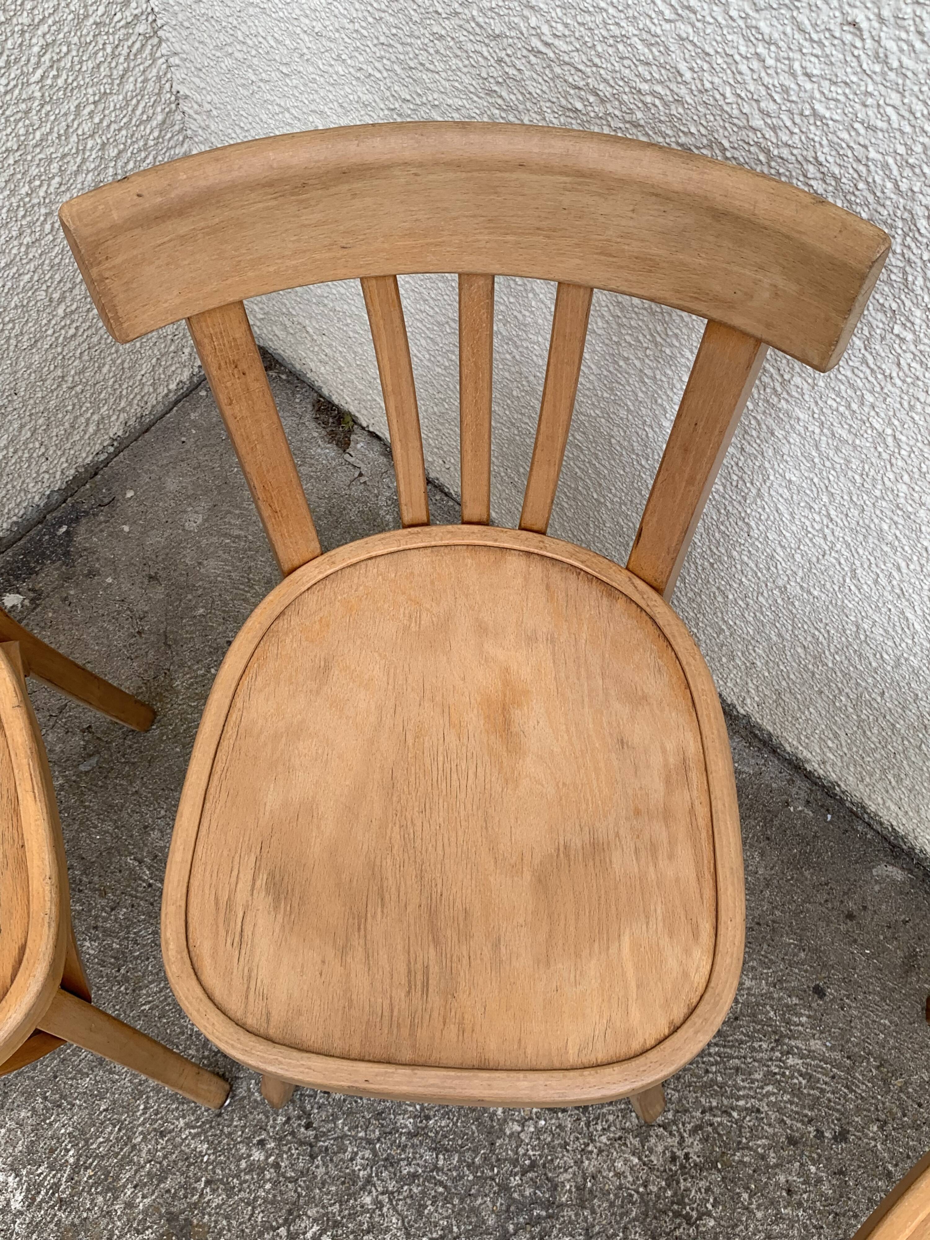 Suite of 4 chairs bistro Baumann 1967