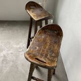 Pair of brutalist high stools