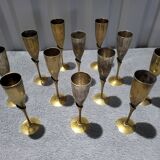 Set of 12 Authentic Antique Vintage Champagne Flutes