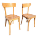 Pair of vintage bistro chairs in golden oak.