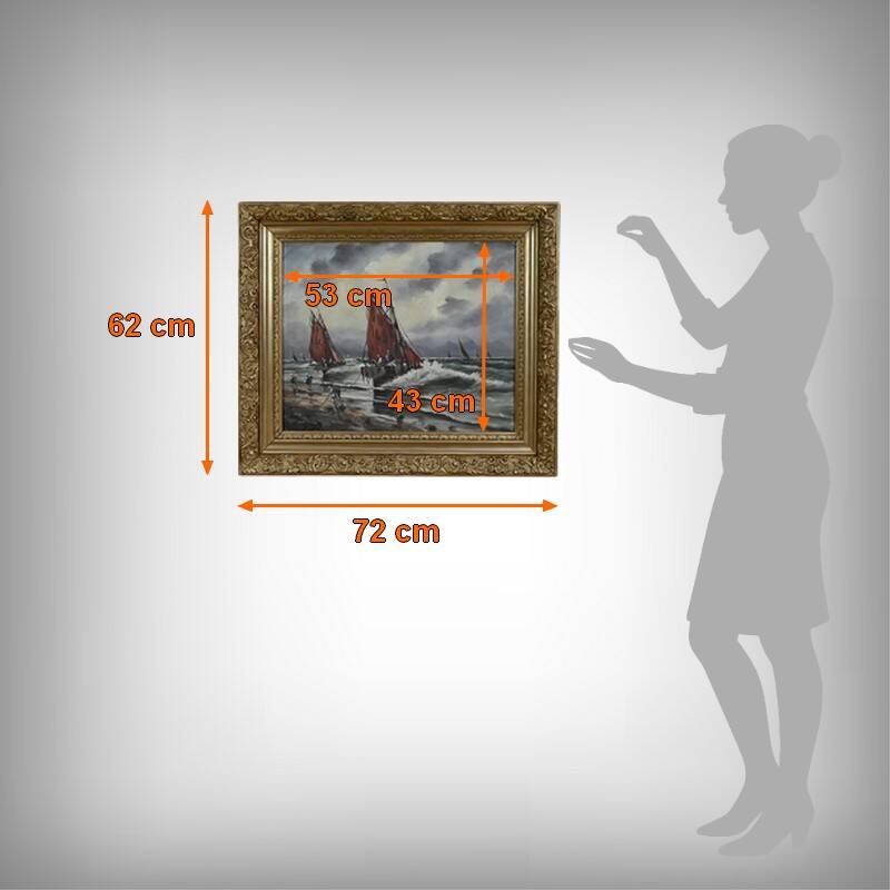 Tableau "Fishing Memory" signed L. Henry – late 19th century