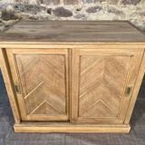 Old oak craft cabinet with sliding door