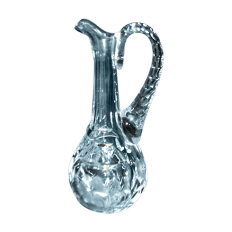 Liqueur carafe - Bohemian crystal pitcher - cut flower decor H18.5cm