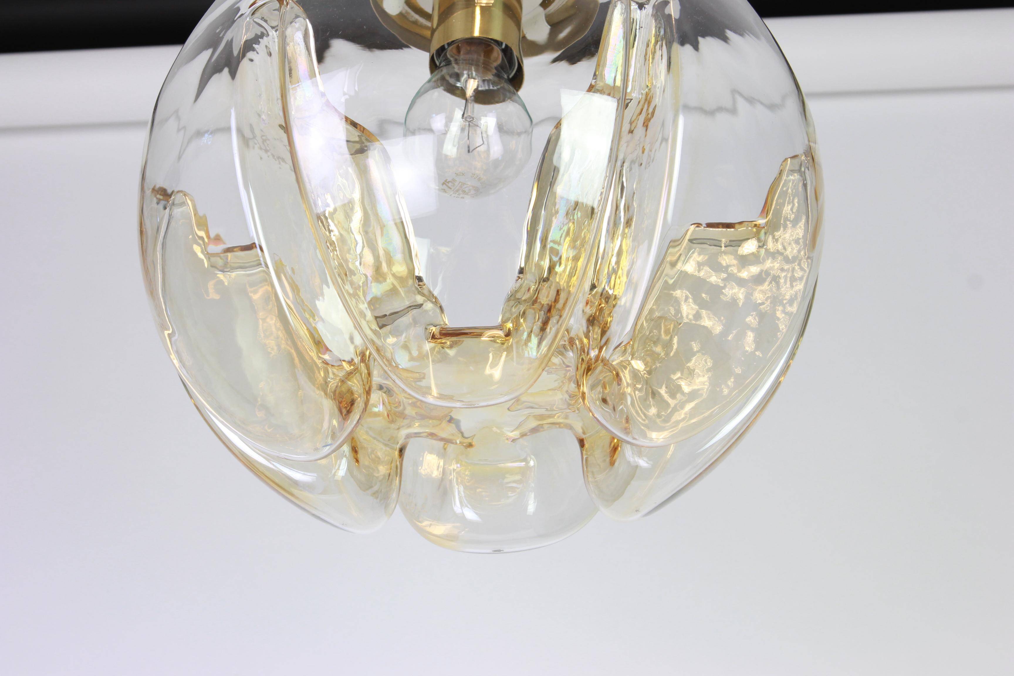 Murano ball pendant light by Doria, Germany, 1970s