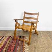 Fauteuil pliable en bois pour enfant années 60
