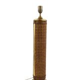 Hollywood regency brass and Vienna straw lamp base, Italy 1970's